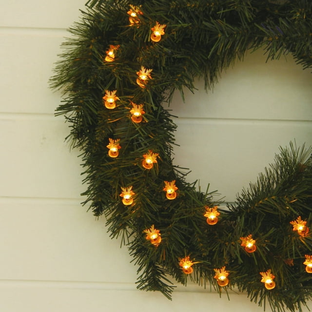 Holiday Time Christmas Lights Warm White LED Ultra Slim Lights with Reindeer Icon, 18Count/6