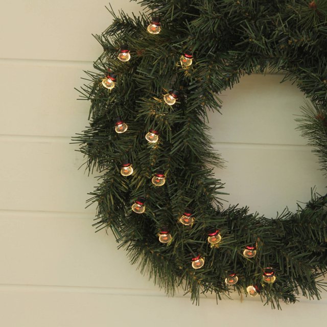 Holiday Time Christmas Lights Warm White LED Ultra Slim Lights with Snowman Icon, 18Count/6