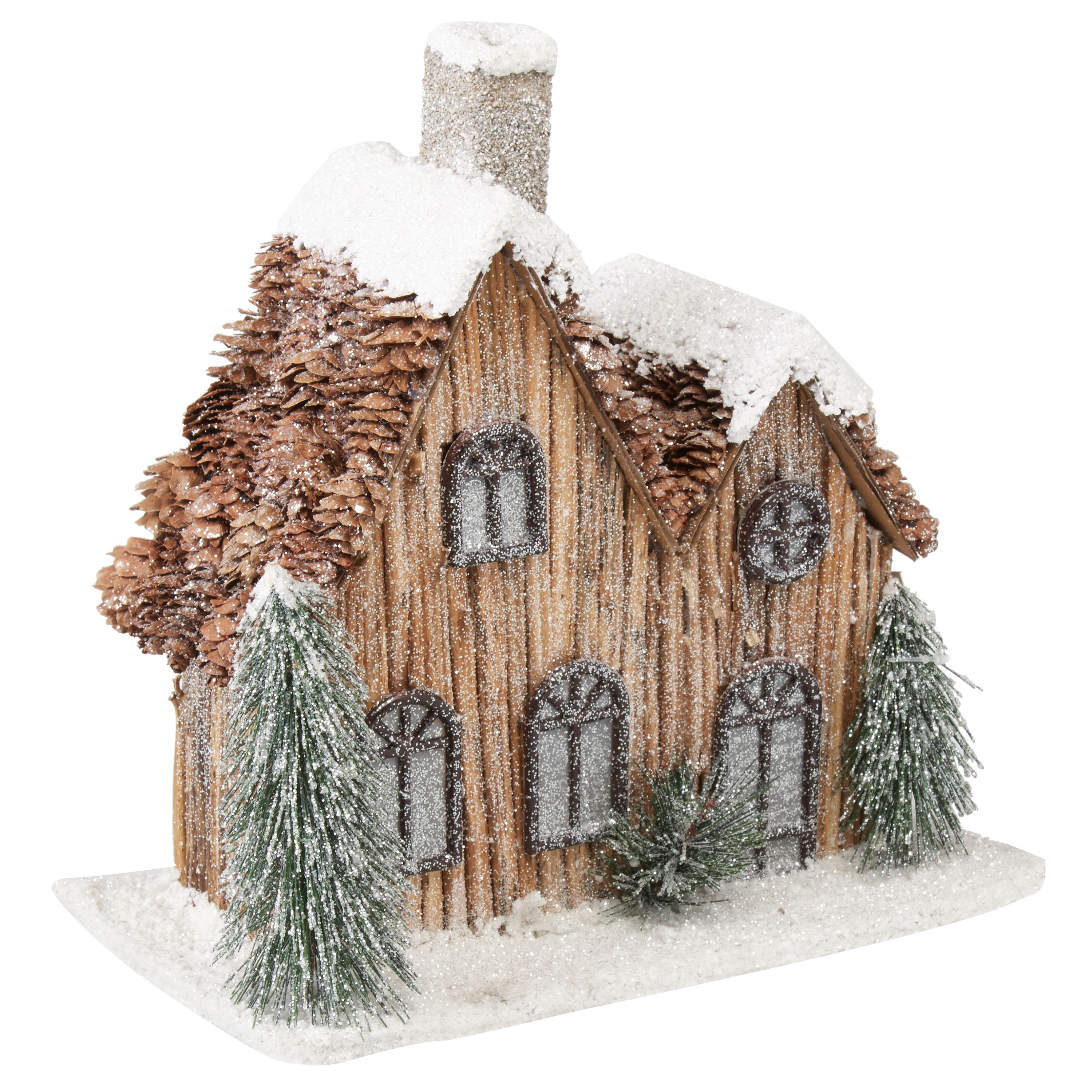 Holiday Time Christmas Multicolor Natural house with Snow Decoration - image 1 of 3