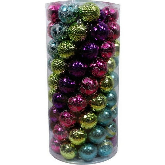 Holiday Time Christmas Ornaments Shatterproof, Set of 101