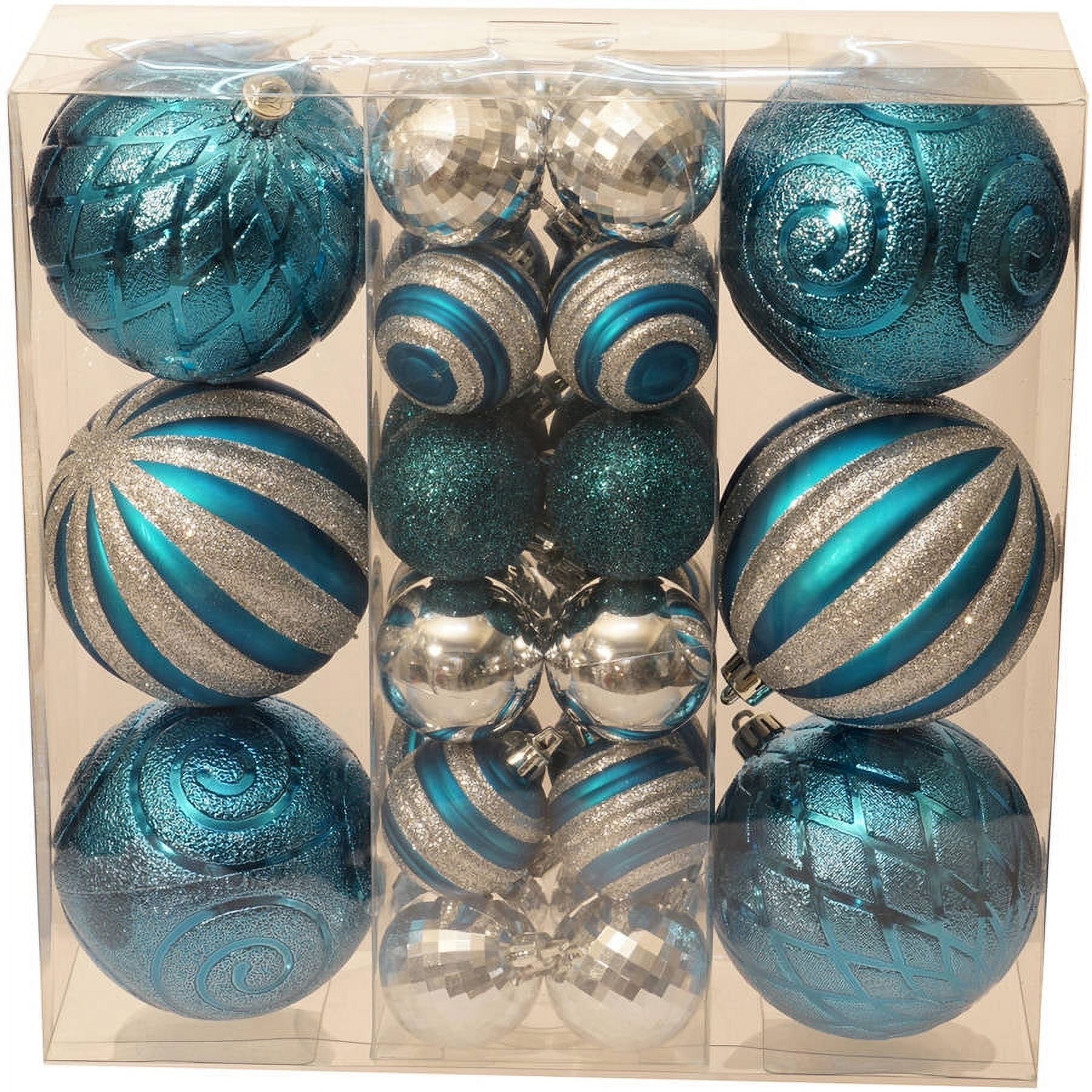 Holiday Time Christmas Ornaments Traditional Shatterproof, Set of 30