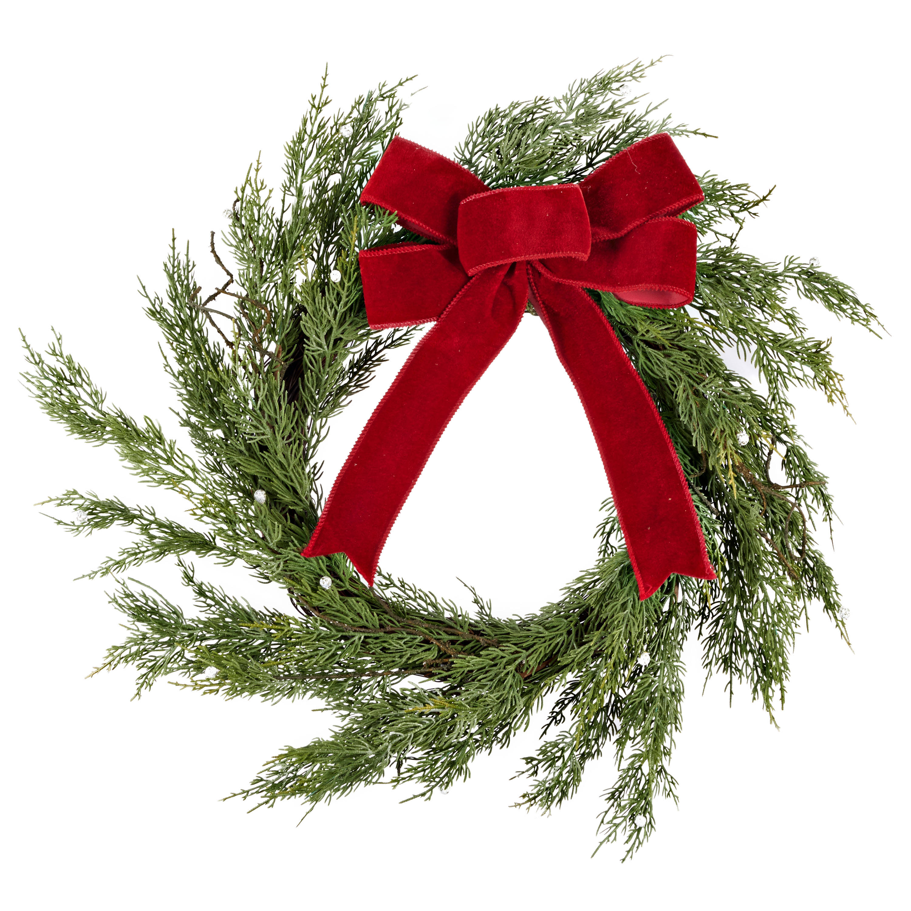 Holiday Time Christmas Red Bow Wreath, 20 inch diameter - image 1 of 2