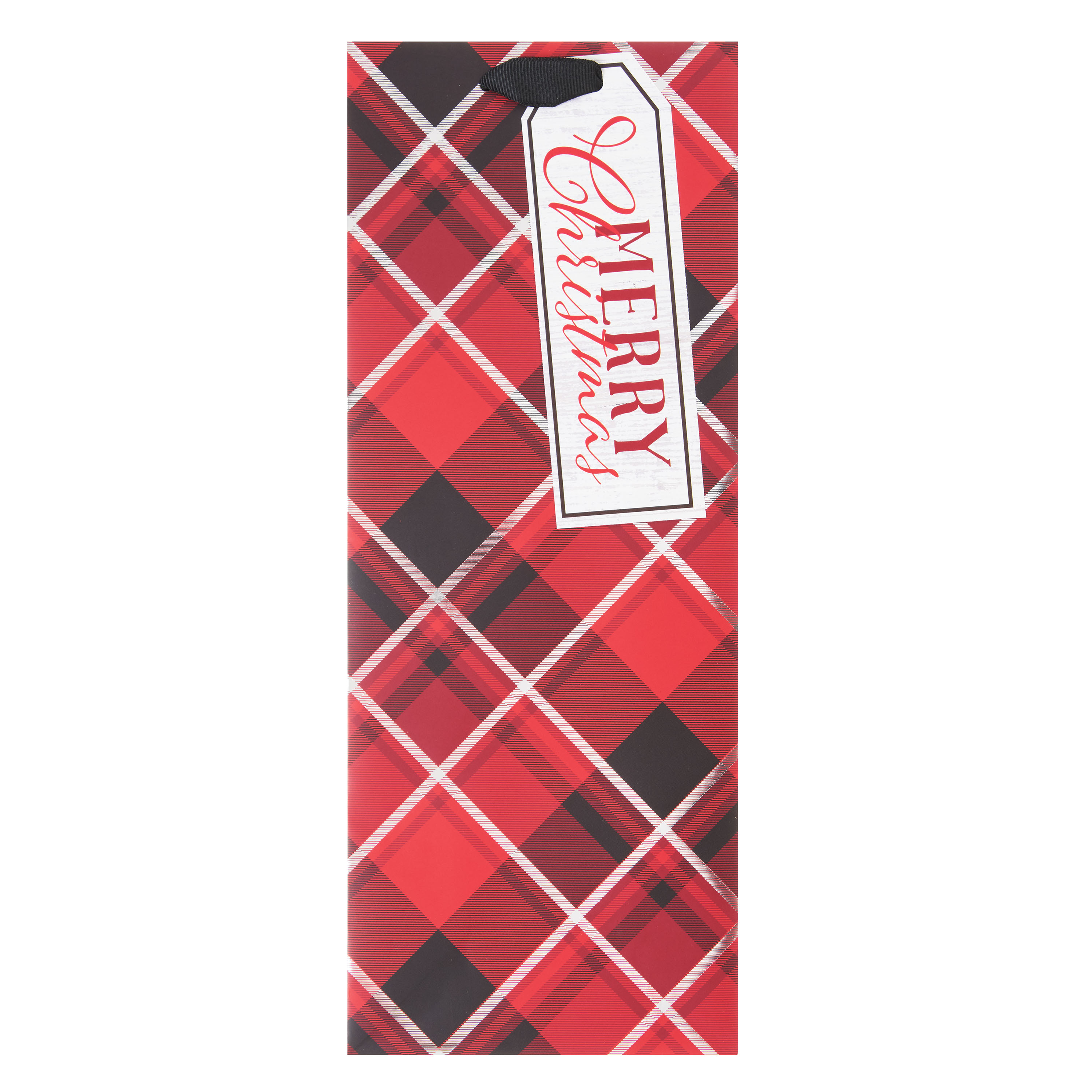 Holiday Time Christmas Red Plaid MultiColor Gift Bag