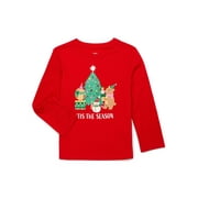 Holiday Time Christmas Toddler Graphic Tee with Long Sleeves, Sizes 12M-5T