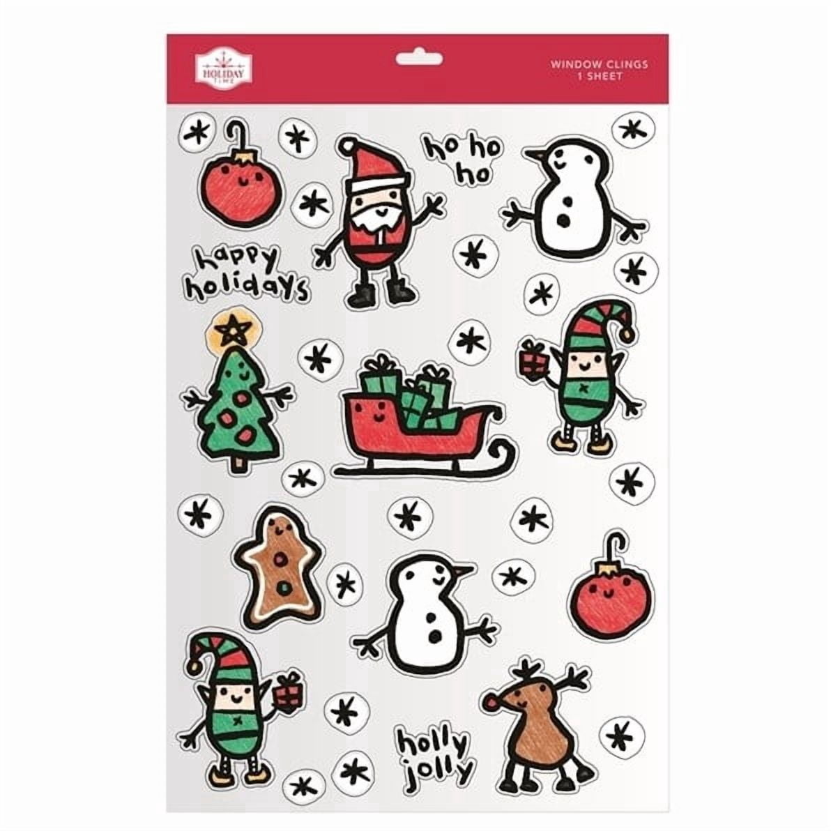 Stick Figure Christmas Window Clings, Multicolor, 10.8" x 16.8", by Holiday Time