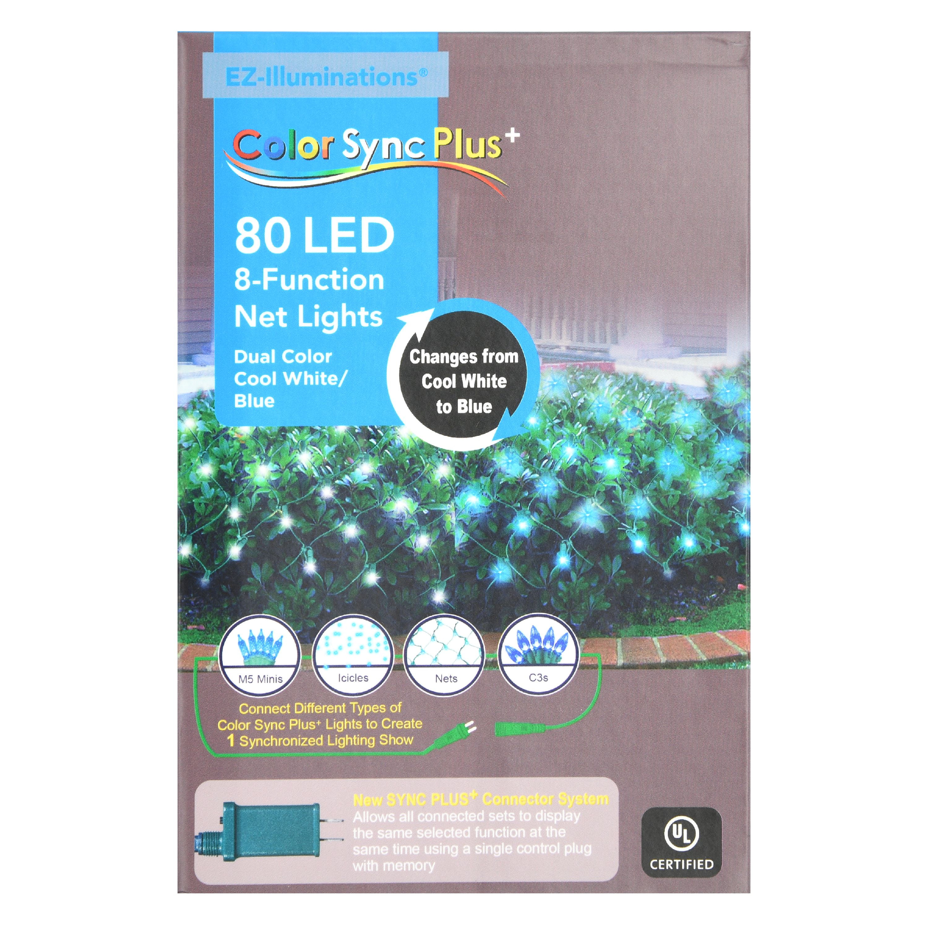 Holiday Time Color Sync Plus 8Function LED Net Light Set, Cool White