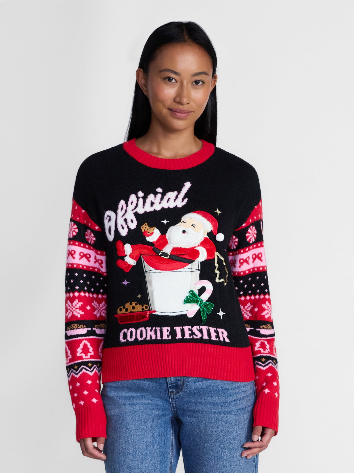 Holiday Time Women's and Women's Plus Christmas Sweater, Midweight, Sizes XXS-4X