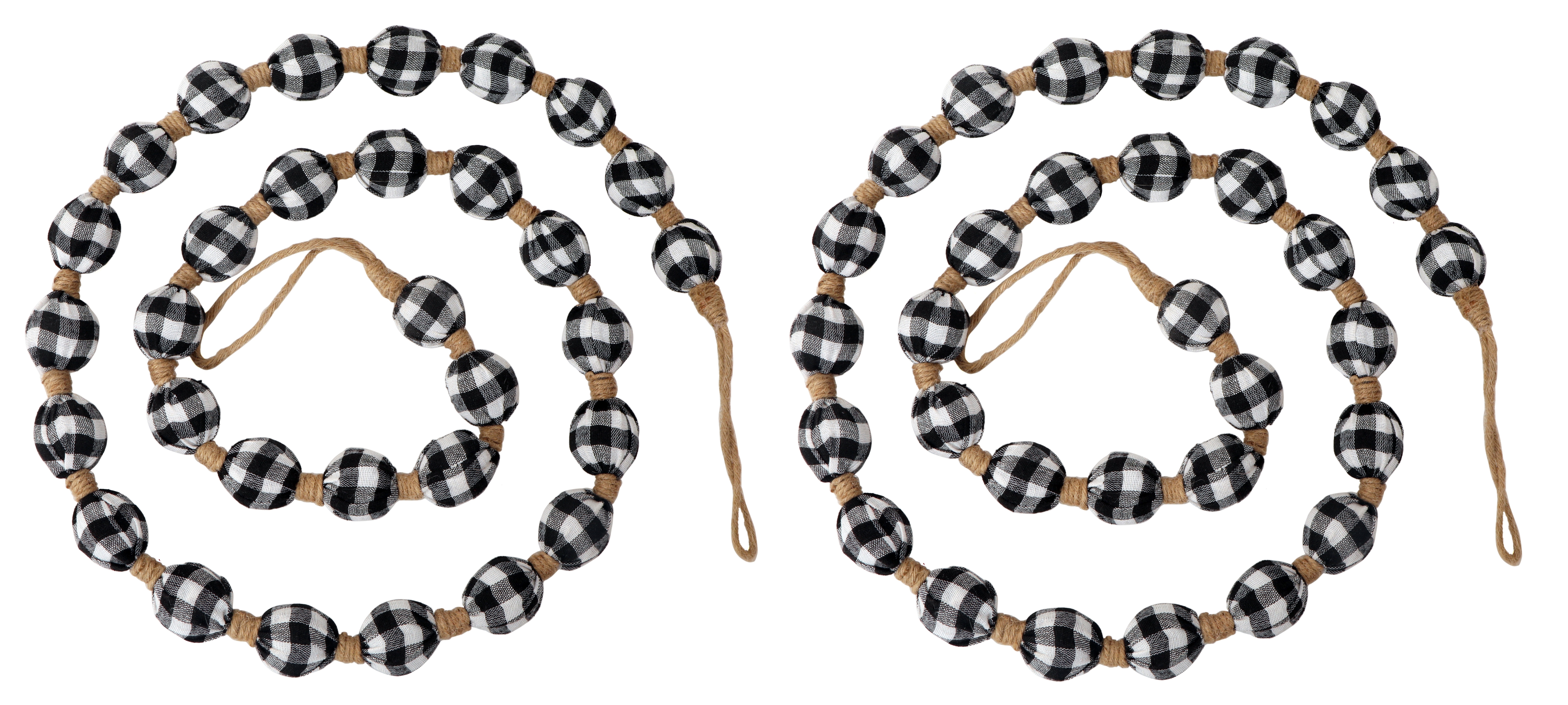 Holiday Time DC S2 - 6 feet Black/ White Fabric Garland (Set of 2 garlands 6 feet each) - image 1 of 6