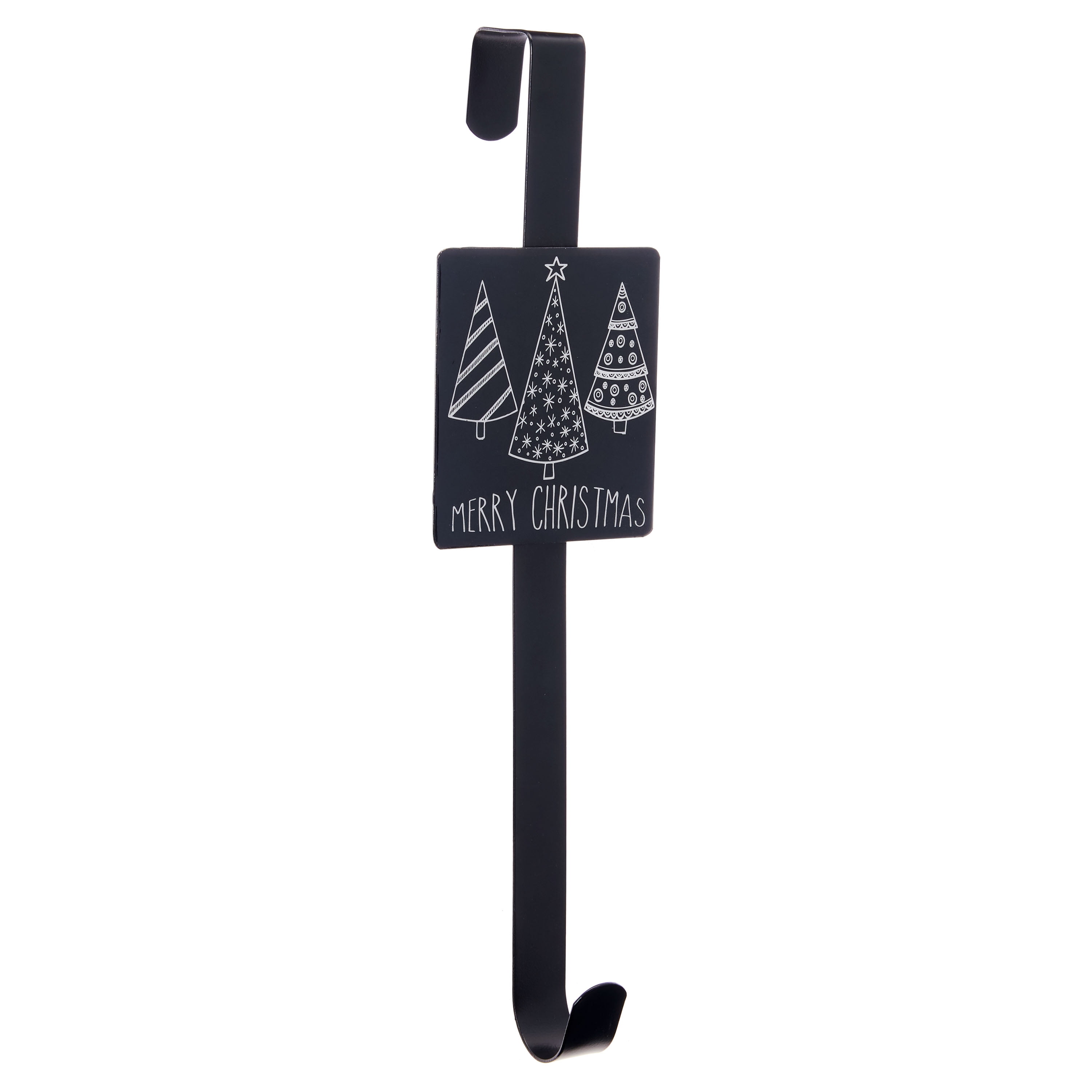 Holiday Time Decorative Wreath Door Hanger, Black Tree