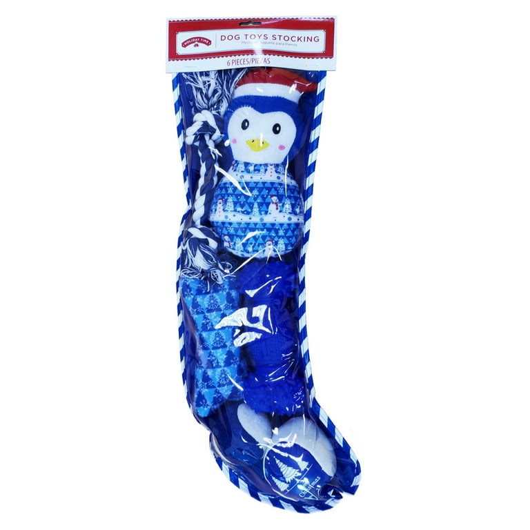 Holiday Time Dog Toys Stocking Blue 6 Pieces Walmart