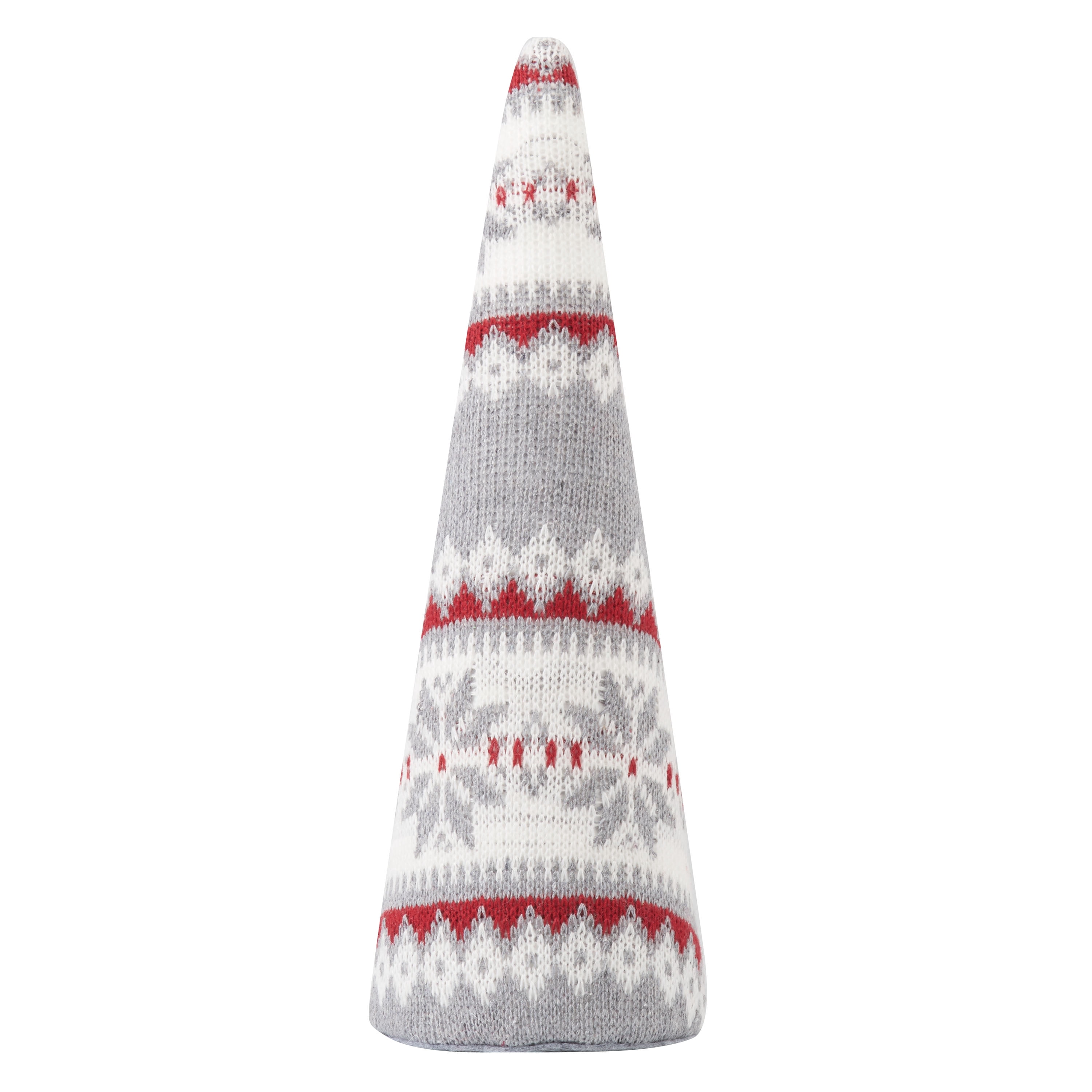 Holiday Time Fair Isle Cone Tree, Red, 4"