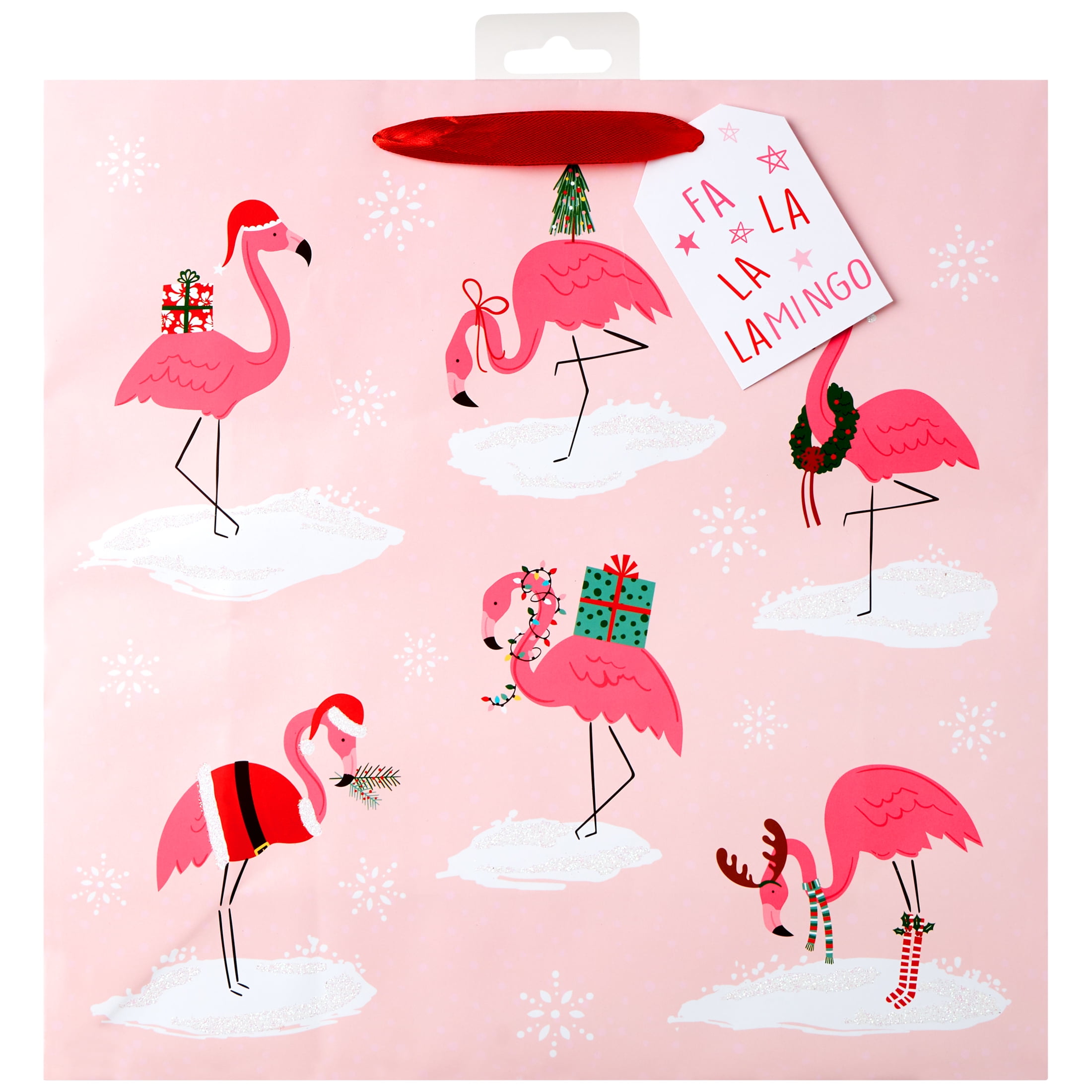 Flamingo christmas gift bag sale