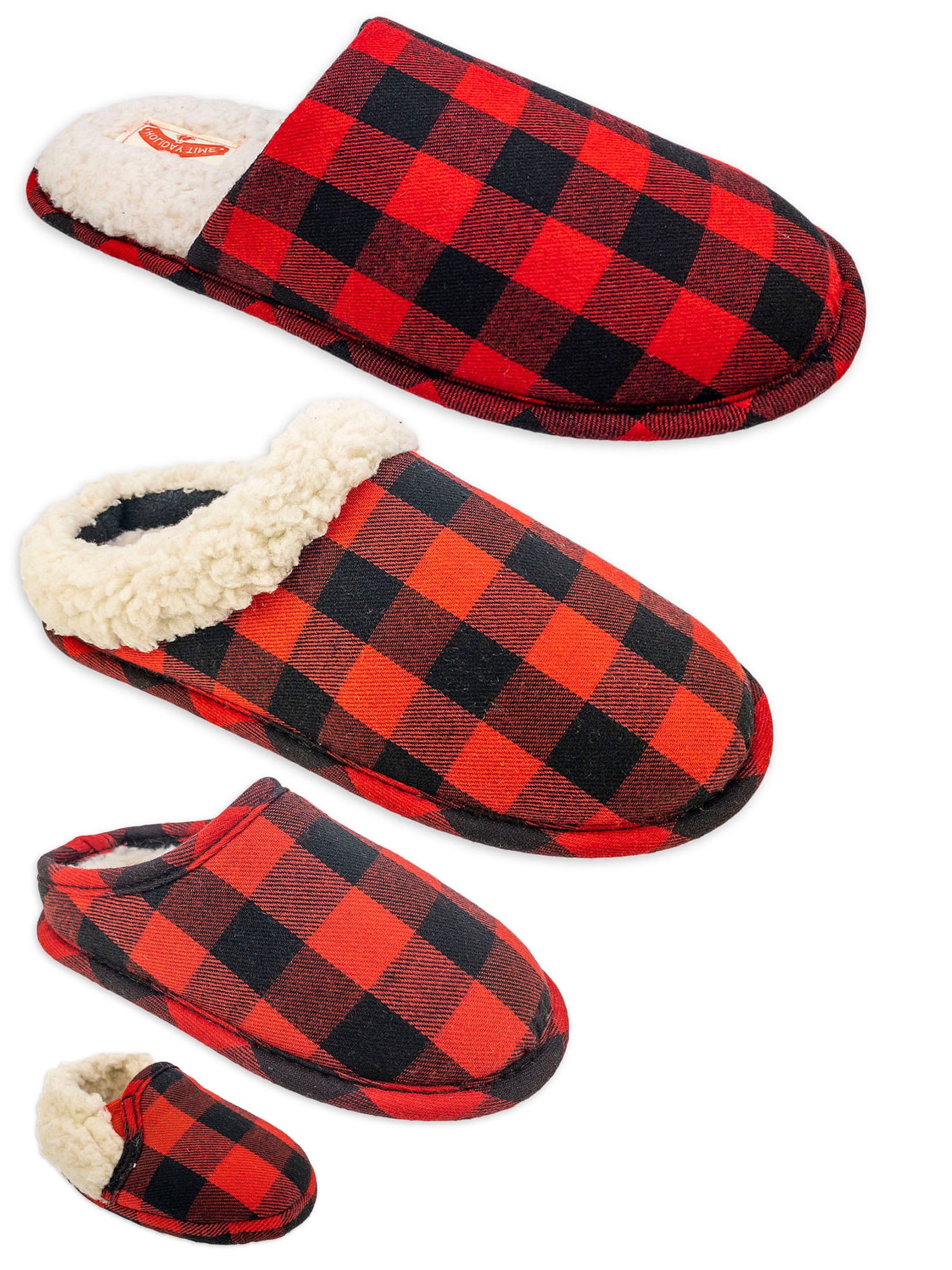 mens plaid slippers