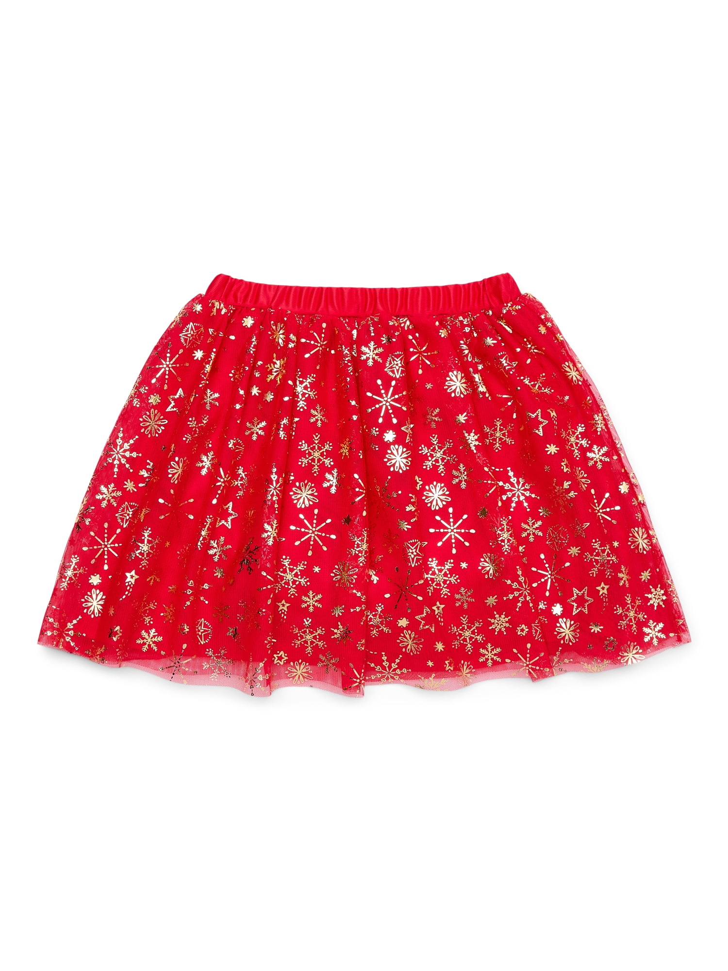 Holiday Time Girls Christmas Metallic Print Tutu Skirt, Sizes 4-18