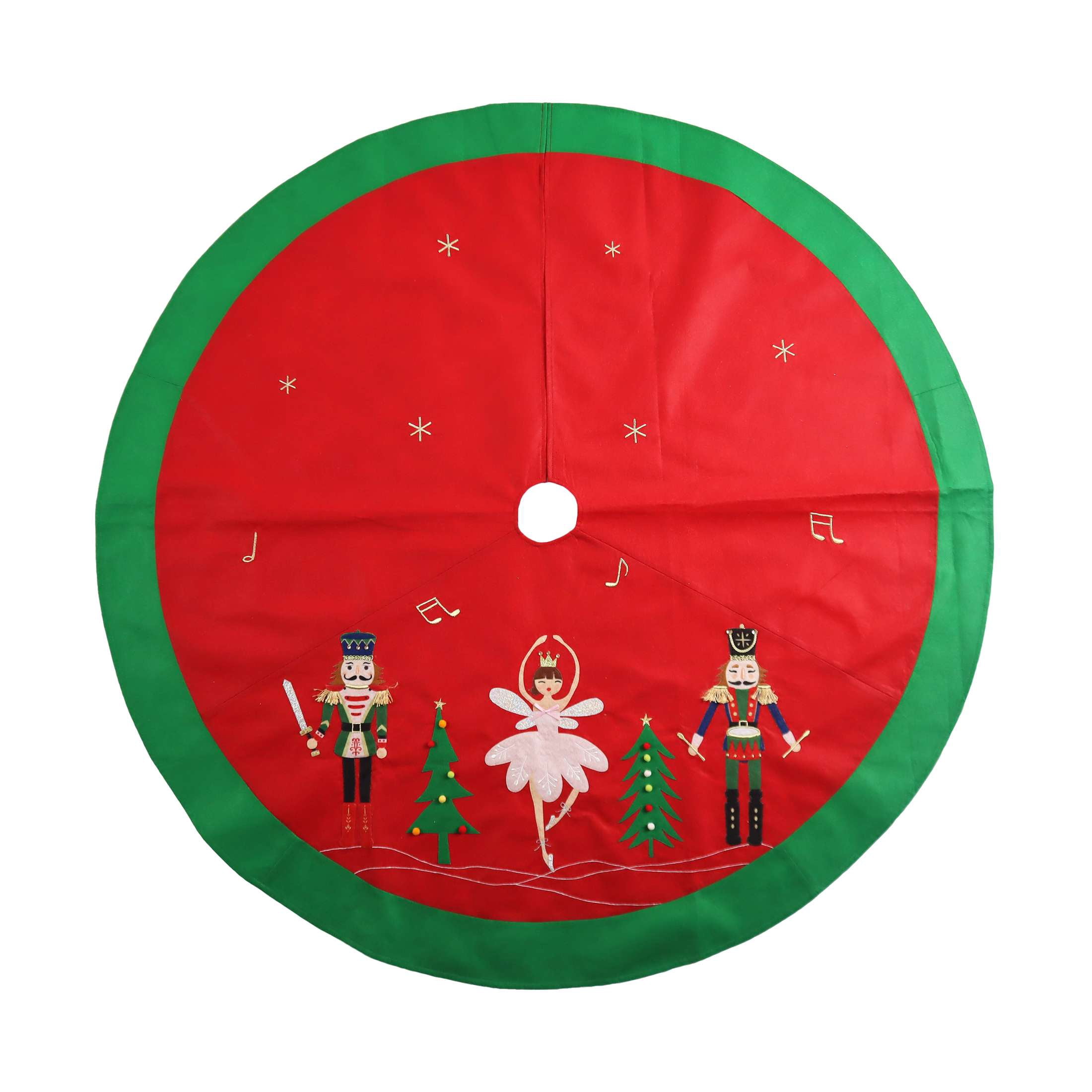 Ballerina and Nutcracker Felt Christmas Tree Skirt, Multicolor, 48", by Holiday Time