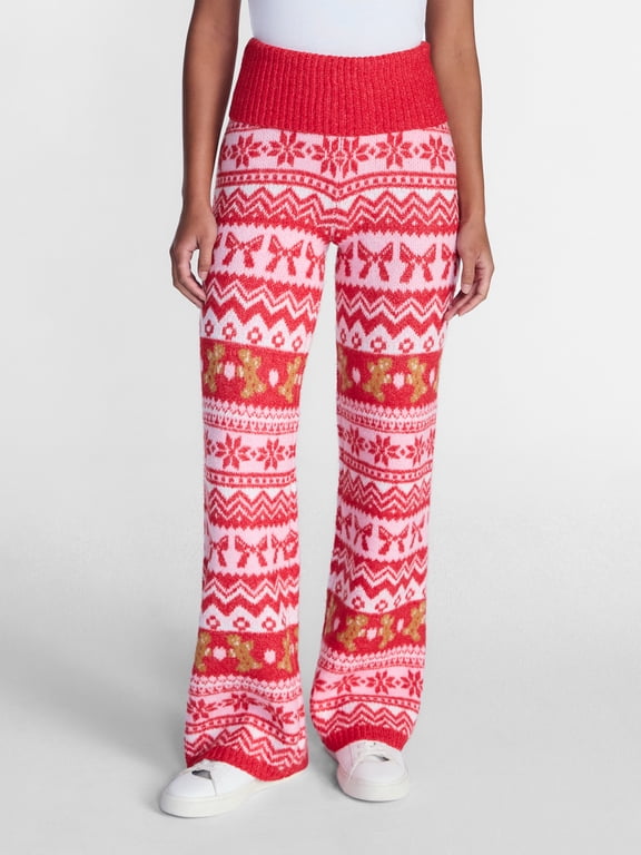 Women's Gingerbread Print Foldover Pants, 30.5'' Inseam, Sizes XXS-XXL