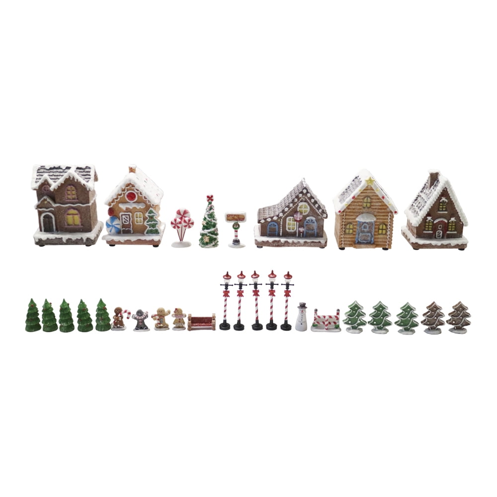 Holiday Time Gingerbread Village Set, 30 Pieces