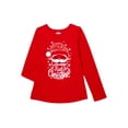 thumbnail image 1 of Holiday Time Girls Christmas Santa Long Sleeve T-Shirt, Sizes 4-18, 1 of 3