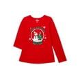 thumbnail image 1 of Holiday Time Girls Christmas Snow Long Sleeve T-Shirt, Sizes 4-18, 1 of 3