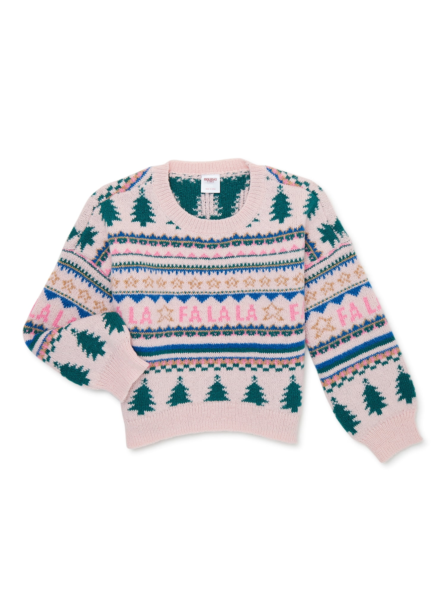 Holiday Time Girls Christmas Sweater, Sizes 4-18 & Plus - Walmart.com