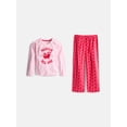 thumbnail image 1 of Holiday Time Girls Long Sleeve Graphic Tee and Pants Pajama Set, 2 Piece, Sizes 4-18, 1 of 3