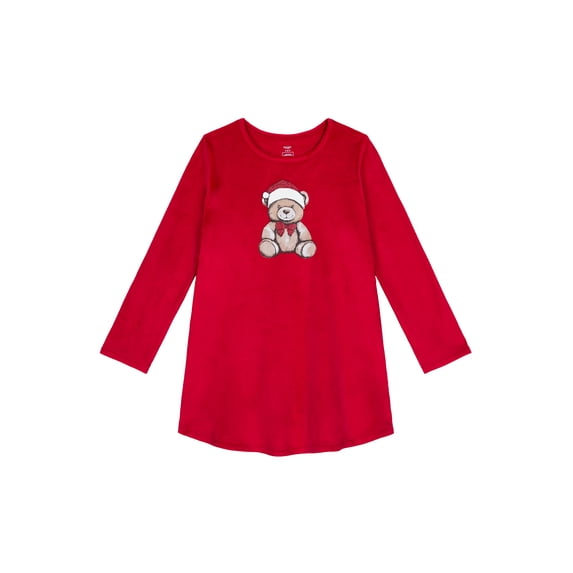 Holiday Time Girls Long Sleeve Sleep Gown, One-Piece, Sizes 4-18