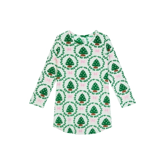Holiday Time Girls Long Sleeve Sleep Gown, One-Piece, Sizes 4-18