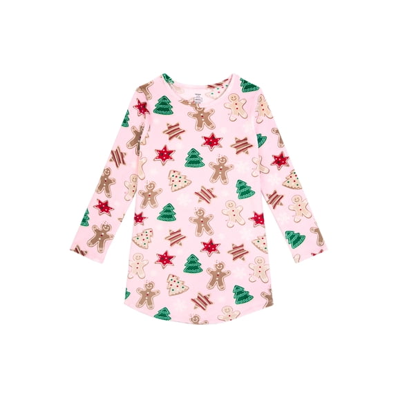 Holiday Time Girls Long Sleeve Sleep Gown, One-Piece, Sizes 4-18