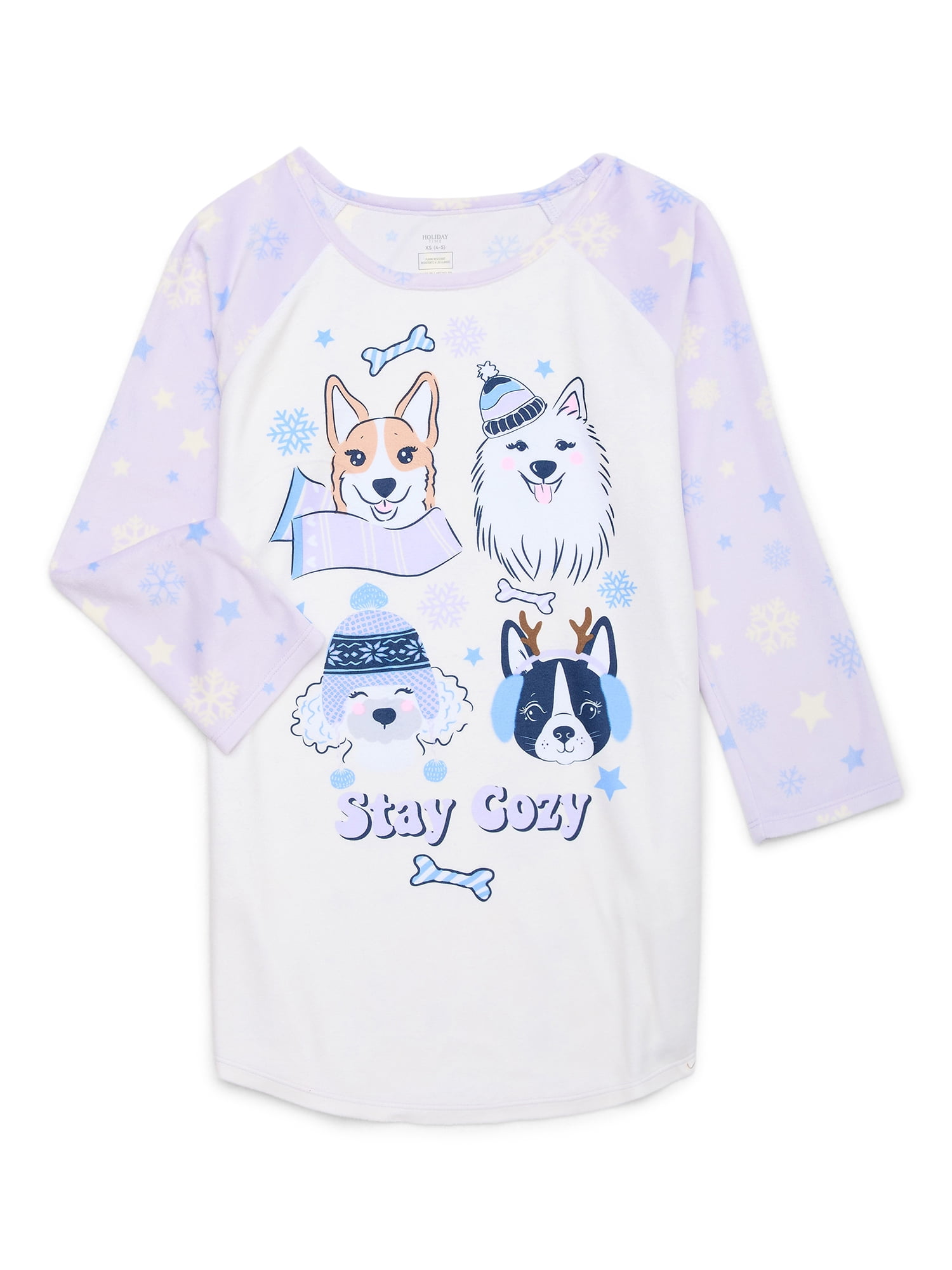 Holiday Time Girls Sleep Gown with Long Sleeves, Sizes 418 & Plus