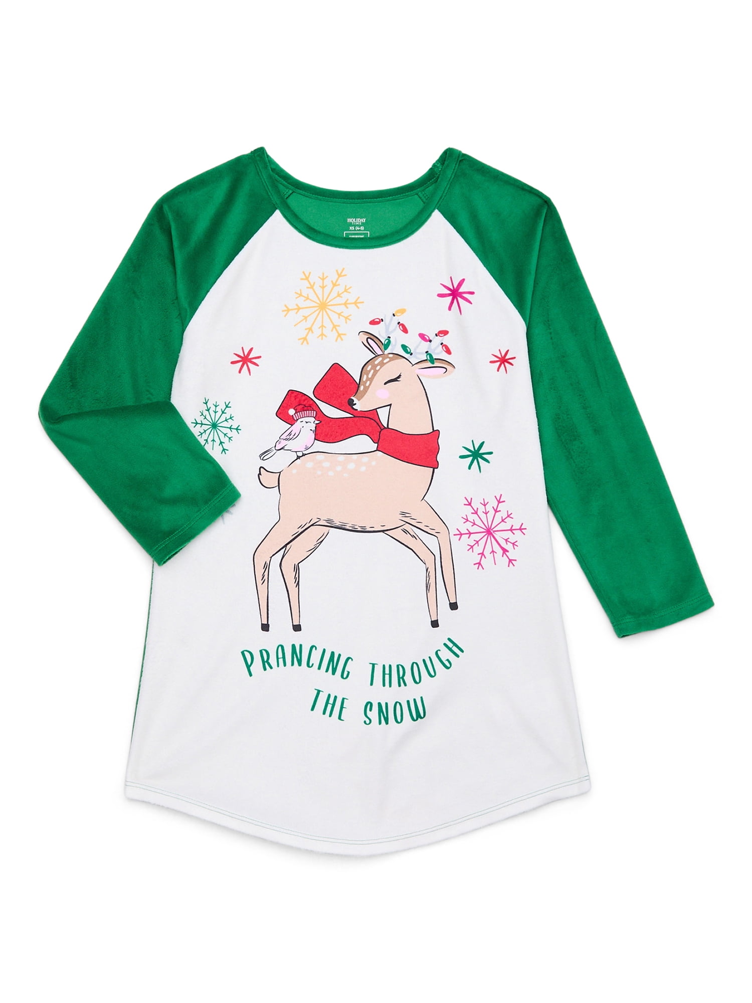 Holiday Time Girls Sleep Gown with Long Sleeves, Sizes 418 & Plus