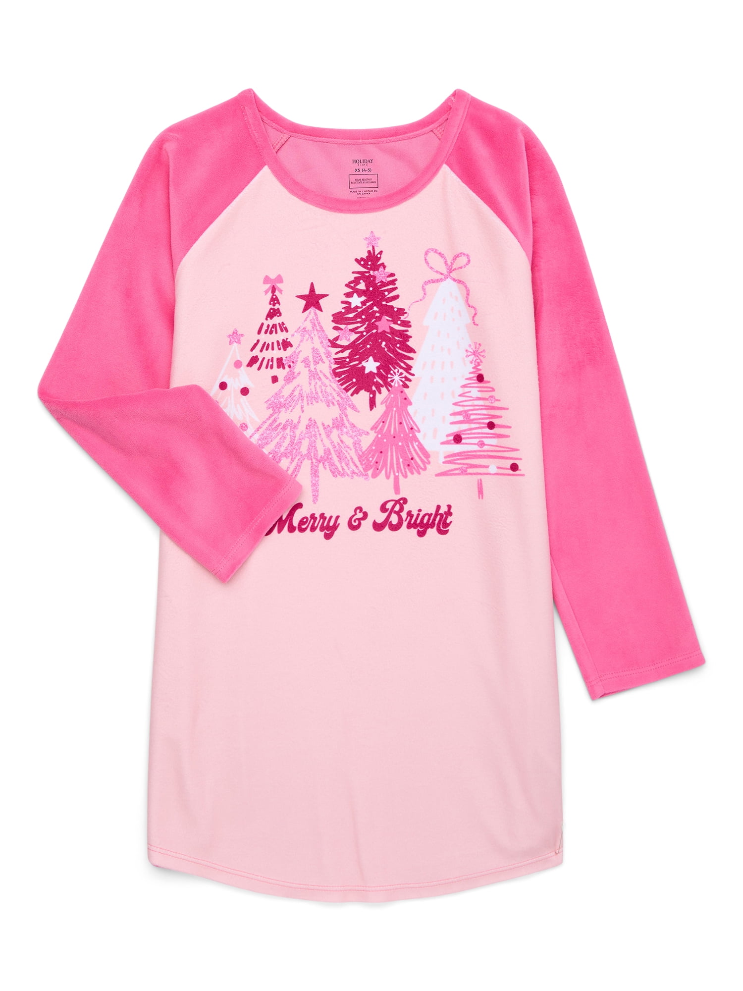 Holiday Time Girls Sleep Gown with Long Sleeves, Sizes 418 & Plus