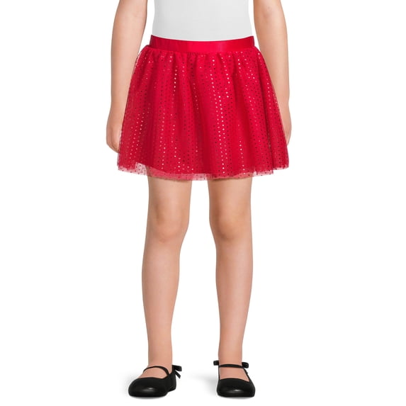 Holiday Time Girls Mesh Skirt, Sizes 4-18