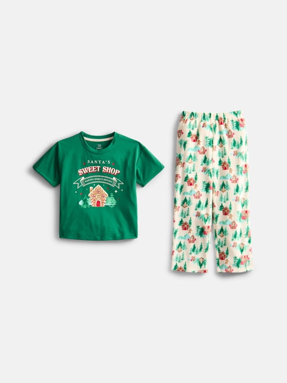 Girls Graphic Tee and Pants Pajama Set, 2-Piece, Sizes 4-18