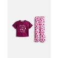 thumbnail image 1 of Holiday Time Girls Graphic Tee and Pants Pajama Set, 2-Piece, Sizes 4-18, 1 of 3