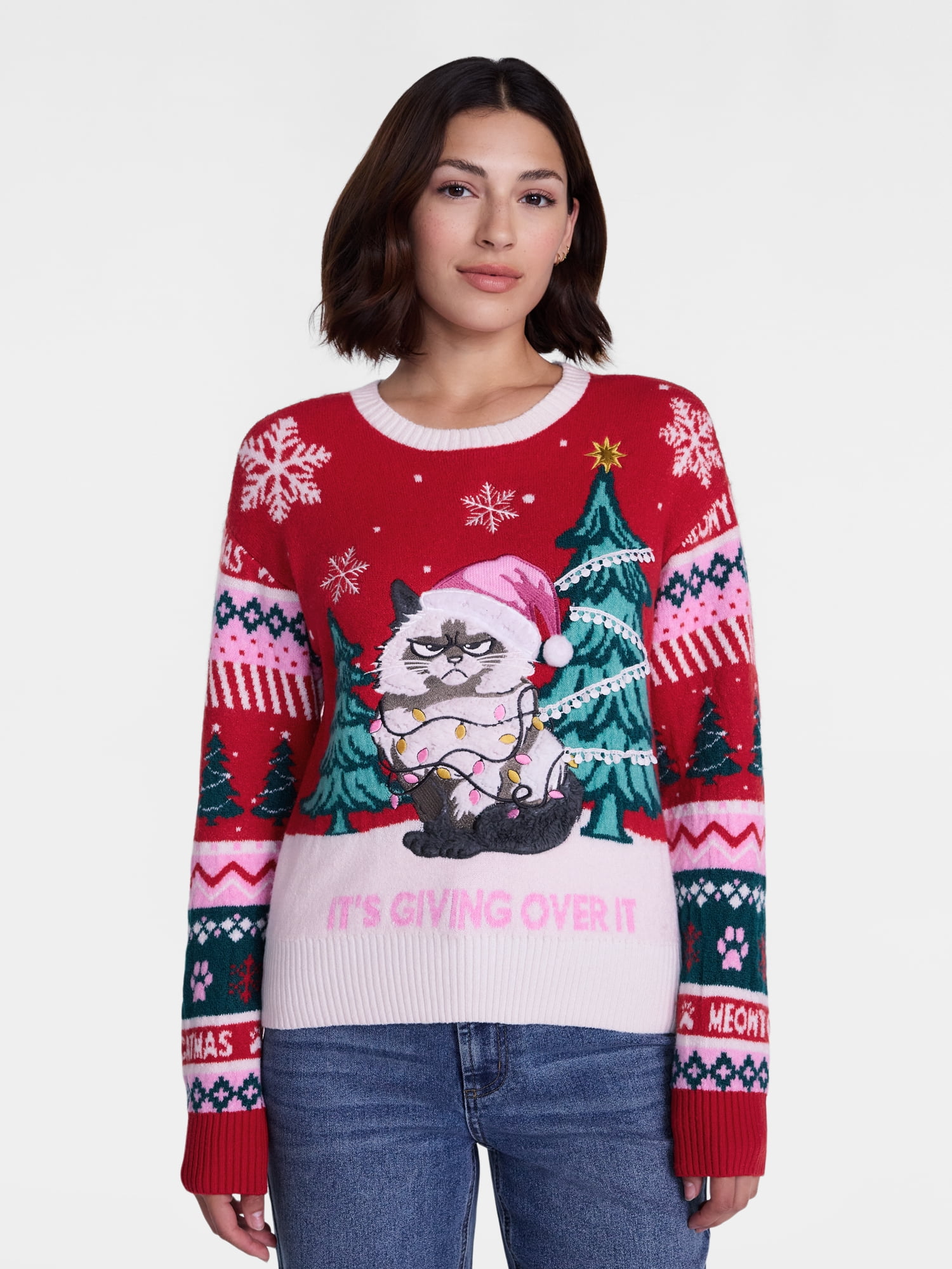 Holiday Time Women's and Women's Plus Christmas Sweater, Midweight, Sizes XXS-4X