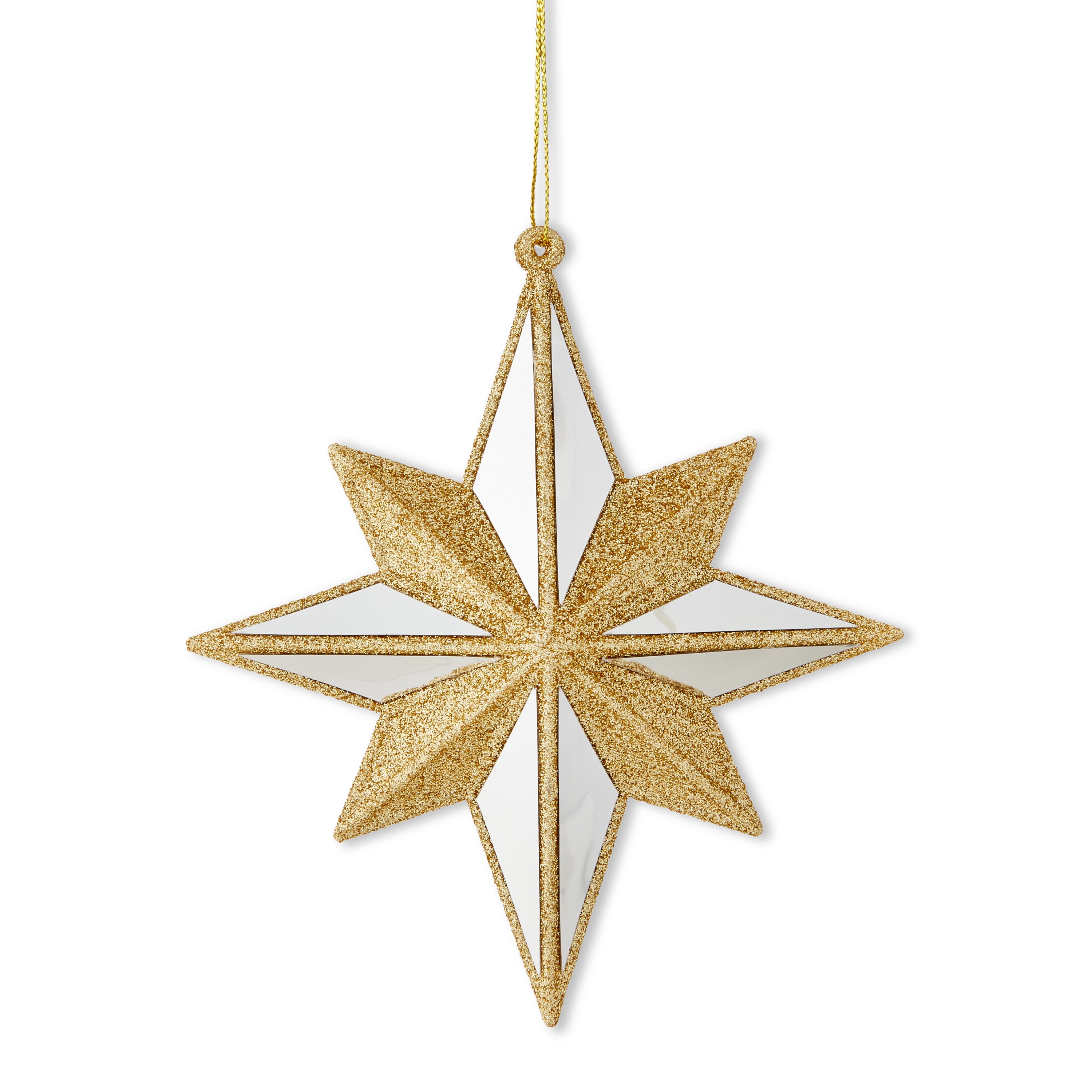 Gold Glitter Star Christmas Ornament, 6 in, by Holiday Time