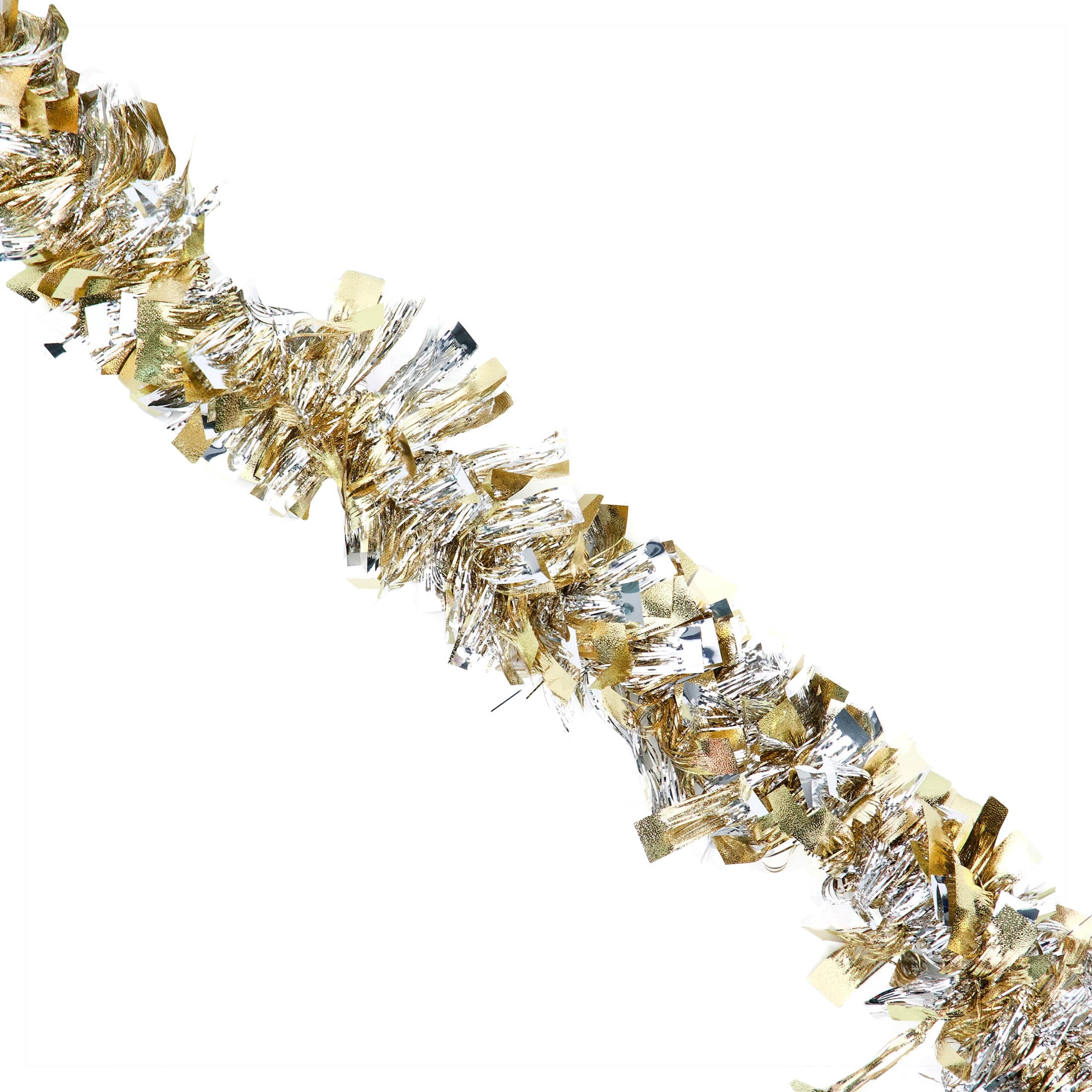Tinsel Christmas Garland, Gold and Silver, 12', by Holiday Time