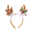 thumbnail image 1 of Holiday Time Gold Reindeer Antler Headbopper, 1 Piece, 1 of 4