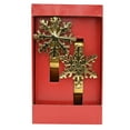 Holiday Time Gold Snowflake Christmas Stocking Holders (Set of 2), 6.25