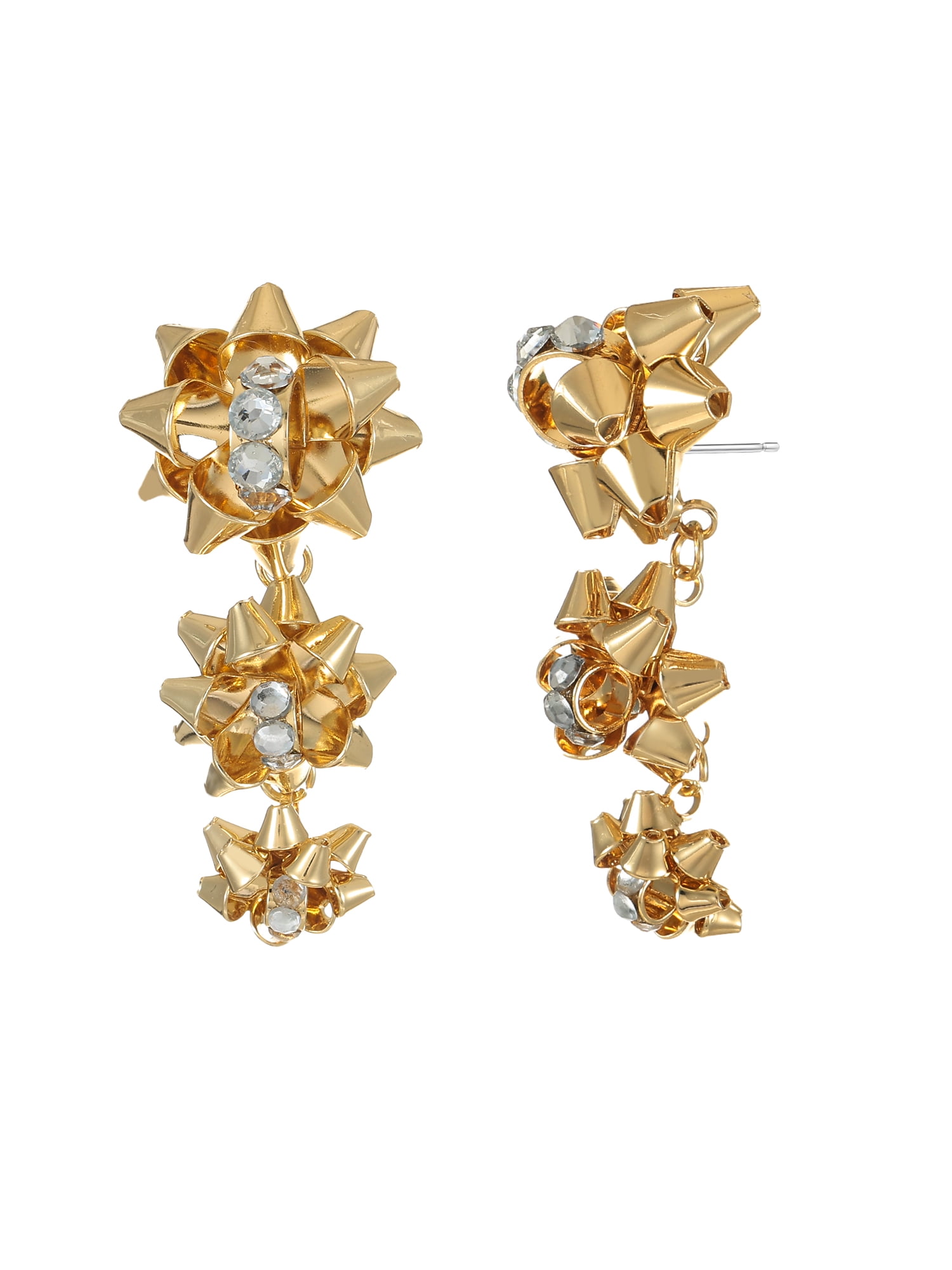 Holiday Time Goldtone Holiday Bow Earrings, 1 Pair