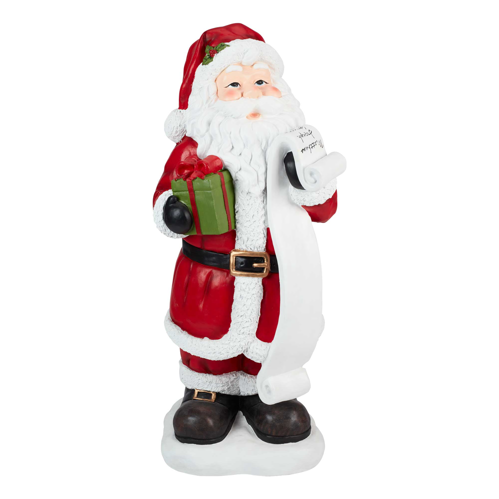 Holiday Time Hand Painted Santa Claus with List Indoor/Outdoor ...