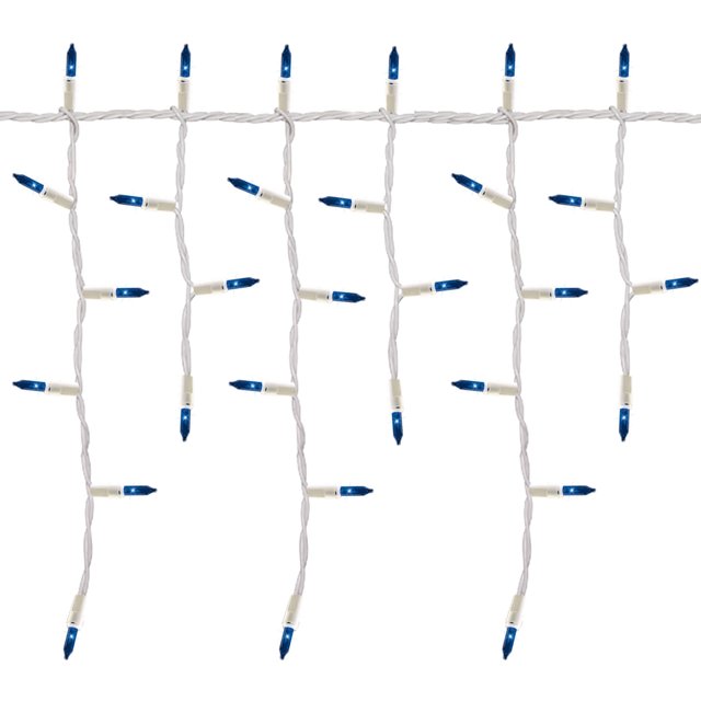 Holiday Time High Density Blue Icicle Christmas Lights Set, 9', 300 Count, White Wire
