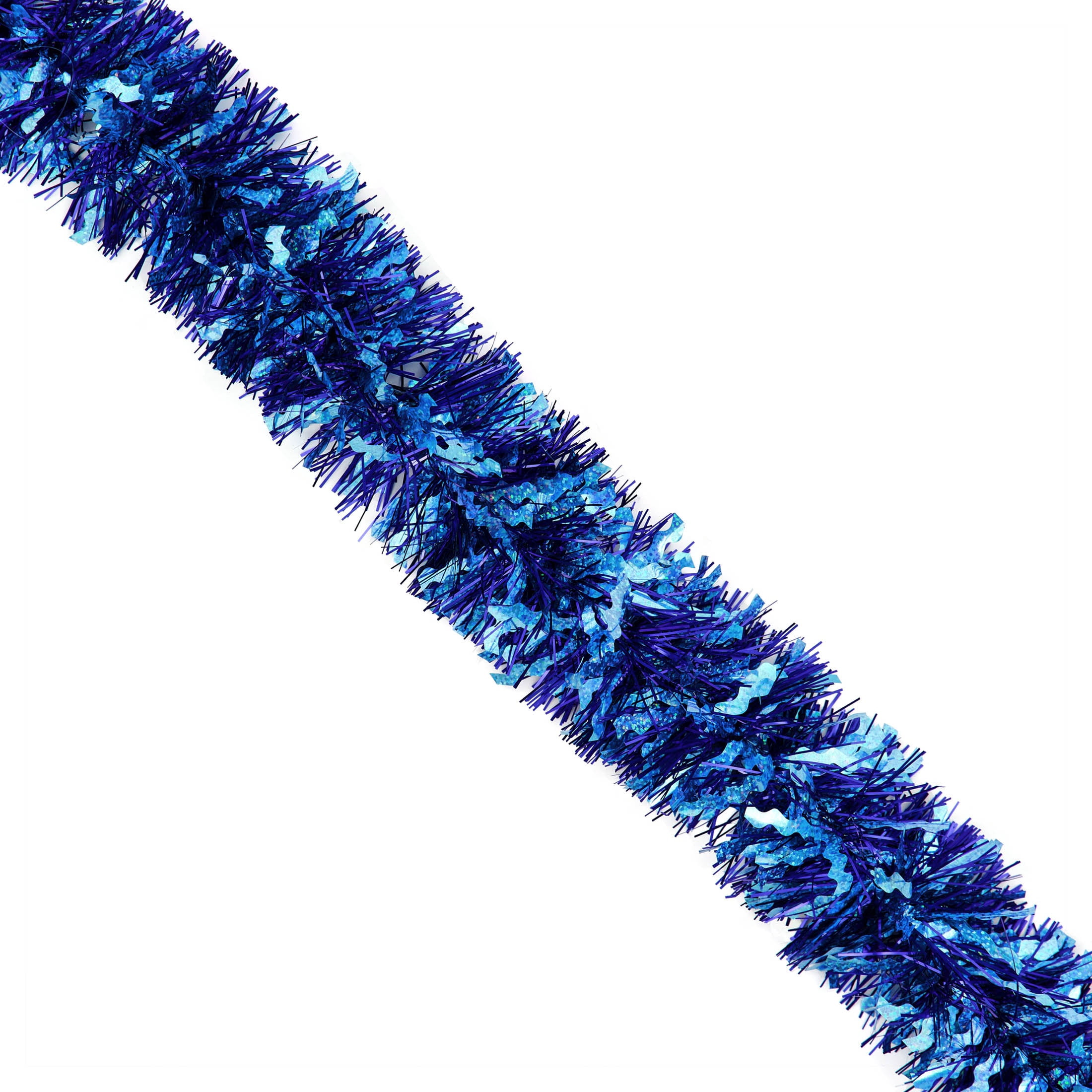 Holographic Tinsel Christmas Garland, Blue, 12', by Holiday Time