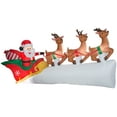 Holiday Time Inflatable 11 ft Christmas Santa with Flying Reindeer