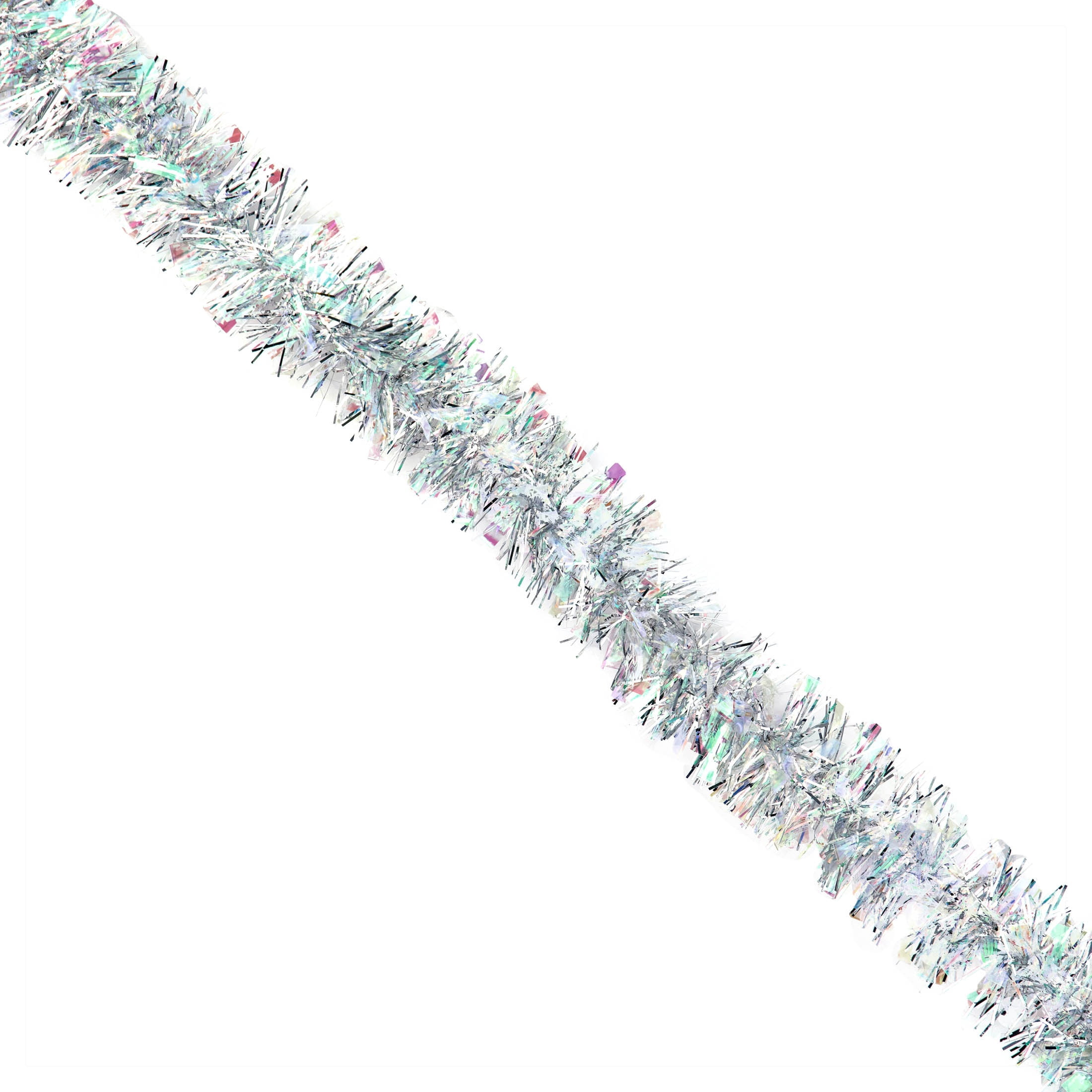 Tinsel Christmas Garland, Iridescent and Silver, 12', by Holiday Time