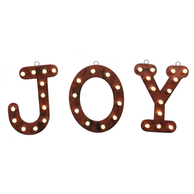 Holiday Time JOY Decor Christmas Outdoor Hanging Lights, 35Count