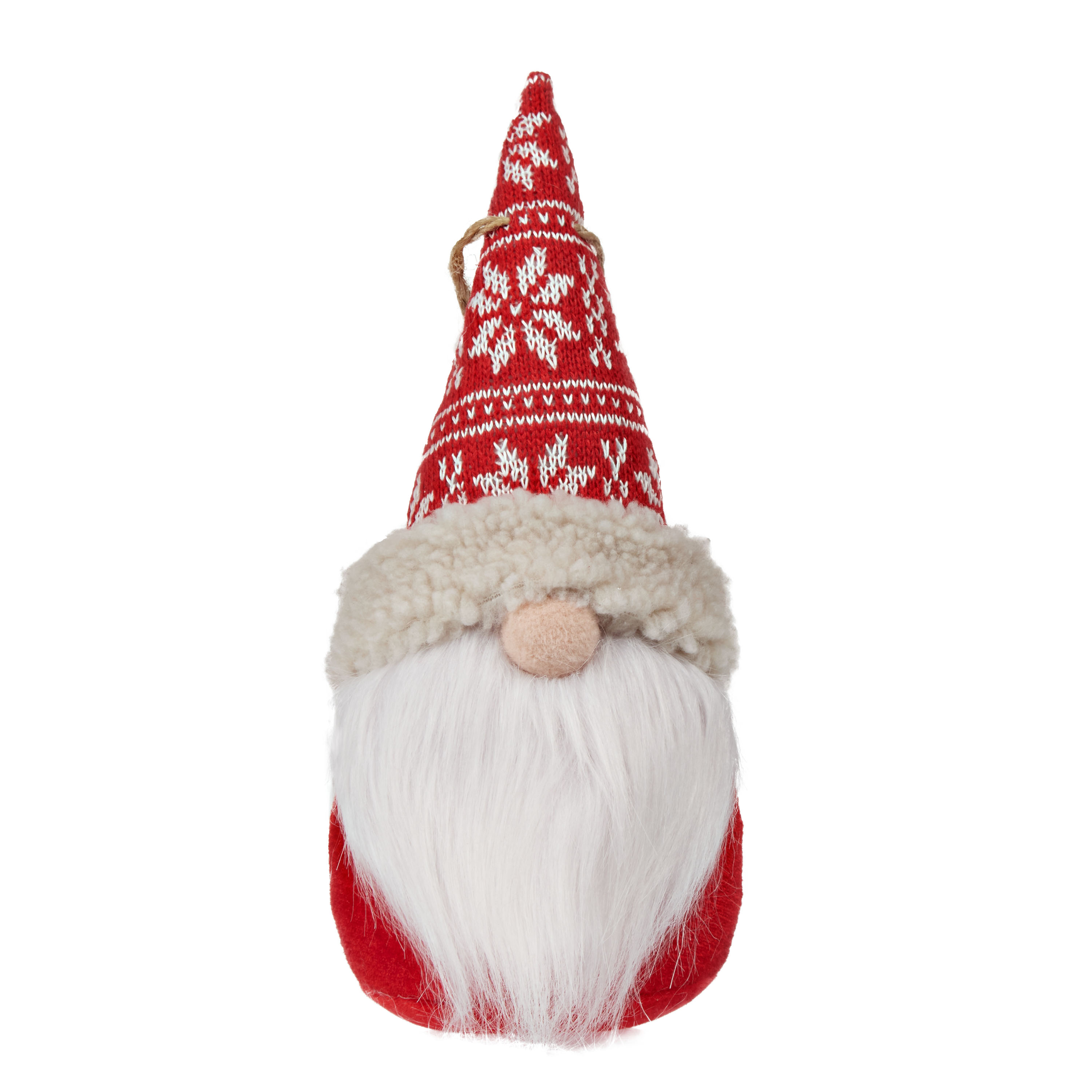 Holiday Time Jumbo Red and White Fabric Gnome Ornament - image 1 of 1
