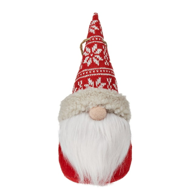 Holiday Time Jumbo Red and White Fabric Gnome Ornament