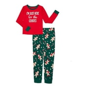 HOLIDAY TIME Kids Matching Family Pajamas Gingerbread Cookie Top and Pants Set, 2-Piece, Sizes 6-12