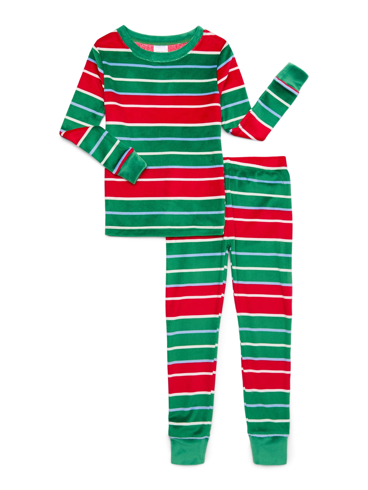 Holiday Time Kids Striped Fleece Pajama Set, 2-Piece, Sizes 4-10 - Main Image